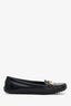 Louis Vuitton Black Brushed Leather Penny Loafers Size 37.5