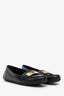 Louis Vuitton Black Brushed Leather Penny Loafers Size 37.5