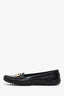 Louis Vuitton Black Brushed Leather Penny Loafers Size 37.5