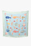 Bvlgari Blue/Multicolour Silk Fish Scarf
