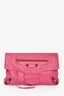 Balenciaga Pink Leather City Bag Fold Clutch