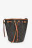 Celine Brown Triomphe Monogram Canvas Small Drawstring Bucket Bag