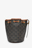 Celine Brown Triomphe Monogram Canvas Small Drawstring Bucket Bag