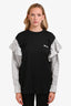 Burberry Black/White Cotton Logo Long Sleeve Ruffle Detail Shirt Size  S