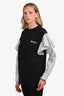 Burberry Black/White Cotton Logo Long Sleeve Ruffle Detail Shirt Size  S