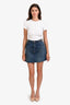 Celine Blue Denim Gold Chain Detail Mini Skirt Size 28