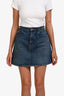 Celine Blue Denim Gold Chain Detail Mini Skirt Size 28