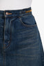 Celine Blue Denim Gold Chain Detail Mini Skirt Size 28