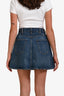 Celine Blue Denim Gold Chain Detail Mini Skirt Size 28