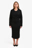 Veronica Beard Black Cotton Layered 'Malone' Midi Dress Size L