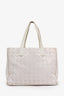 Pre-Loved Chanel™ 2002-3 Pink Canvas Travel Ligne CC Logo Tote