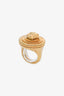 Versace Gold Tone Medusa Signet Ring