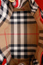 Burberry Red Leather Buckle Tote Bag With Nova Check Strap