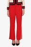 Gucci Red Straight Wide Leg Trousers Size 38
