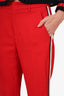 Gucci Red Straight Wide Leg Trousers Size 38