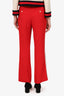Gucci Red Straight Wide Leg Trousers Size 38