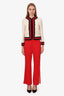 Gucci Red Straight Wide Leg Trousers Size 38
