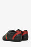 Gucci Black Leather GG Logo Web Tennis Sneakers Size 35