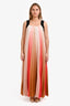 Maje Black/Pink Pleated Sleeveless Maxi Dress Size 3