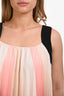 Maje Black/Pink Pleated Sleeveless Maxi Dress Size 3
