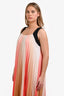 Maje Black/Pink Pleated Sleeveless Maxi Dress Size 3