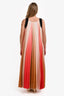 Maje Black/Pink Pleated Sleeveless Maxi Dress Size 3