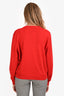 Balenciaga Red Wool Knit Logo Long Sleeve Sweater Size M