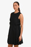 Valentino Black Wool/Silk Bow Detail Sleeveless Knee Length Dress Size 8