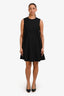 Valentino Black Wool/Silk Bow Detail Sleeveless Knee Length Dress Size 8