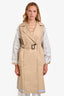 Weekend Max Mara Tan Cotton Double Breasted Reversible Trench Coat Size 4