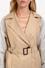 Weekend Max Mara Tan Cotton Double Breasted Reversible Trench Coat Size 4