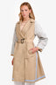 Weekend Max Mara Tan Cotton Double Breasted Reversible Trench Coat Size 4