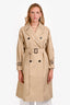 Weekend Max Mara Tan Cotton Double Breasted Reversible Trench Coat Size 4