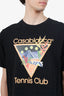 Casablanca Black Cotton 'Tennis Club' T-shirt Size XXL Mens