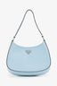Prada Blue Brushed Leather 'Cleo' Shoulder Bag