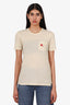 Burberry Beige Cotton Logo T-Shirt Size S