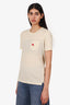 Burberry Beige Cotton Logo T-Shirt Size S