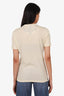 Burberry Beige Cotton Logo T-Shirt Size S