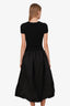 Maje Black Ribbed Knit 'Taffeta' Midi Dress Estimated Size S