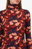 Smythe Red/Multicolour Floral Print Turtleneck Long Sleeve Top Size L