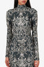 Norma Kamali Blue 'Trompe L'œil Jewelled Fishtail' Maxi Dress Size S