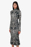 Norma Kamali Blue 'Trompe L'œil Jewelled Fishtail' Maxi Dress Size S