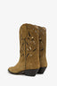 Isabel Marant Khaki Green Suede Cowboy Boots Size 39