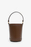 Gucci Brown Leather GG Canvas Ophidia Mini Bucket Bag