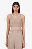 Brunello Cucinelli Beige Sequin Knit Top Estimated Size S