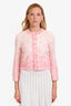 Maje White/Pink Cotton Buttoned Cardigan Size 2
