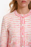 Maje White/Pink Cotton Buttoned Cardigan Size 2