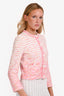 Maje White/Pink Cotton Buttoned Cardigan Size 2