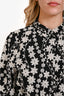 Sézane Black/White Cotton Eyelet Floral Printed Button Down Dress Size 40