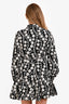 Sézane Black/White Cotton Eyelet Floral Printed Button Down Dress Size 40